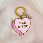 Load image into Gallery viewer, Bad Bitch Heart Candy Enamel Keychain
