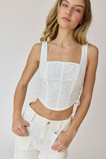 Load image into Gallery viewer, Jade Eyelet Corset Top
