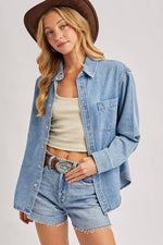 Load image into Gallery viewer, Demi Light Denim Shirt
