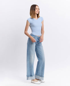 London Low Rise Cuffed Baggy Denim - Vervet