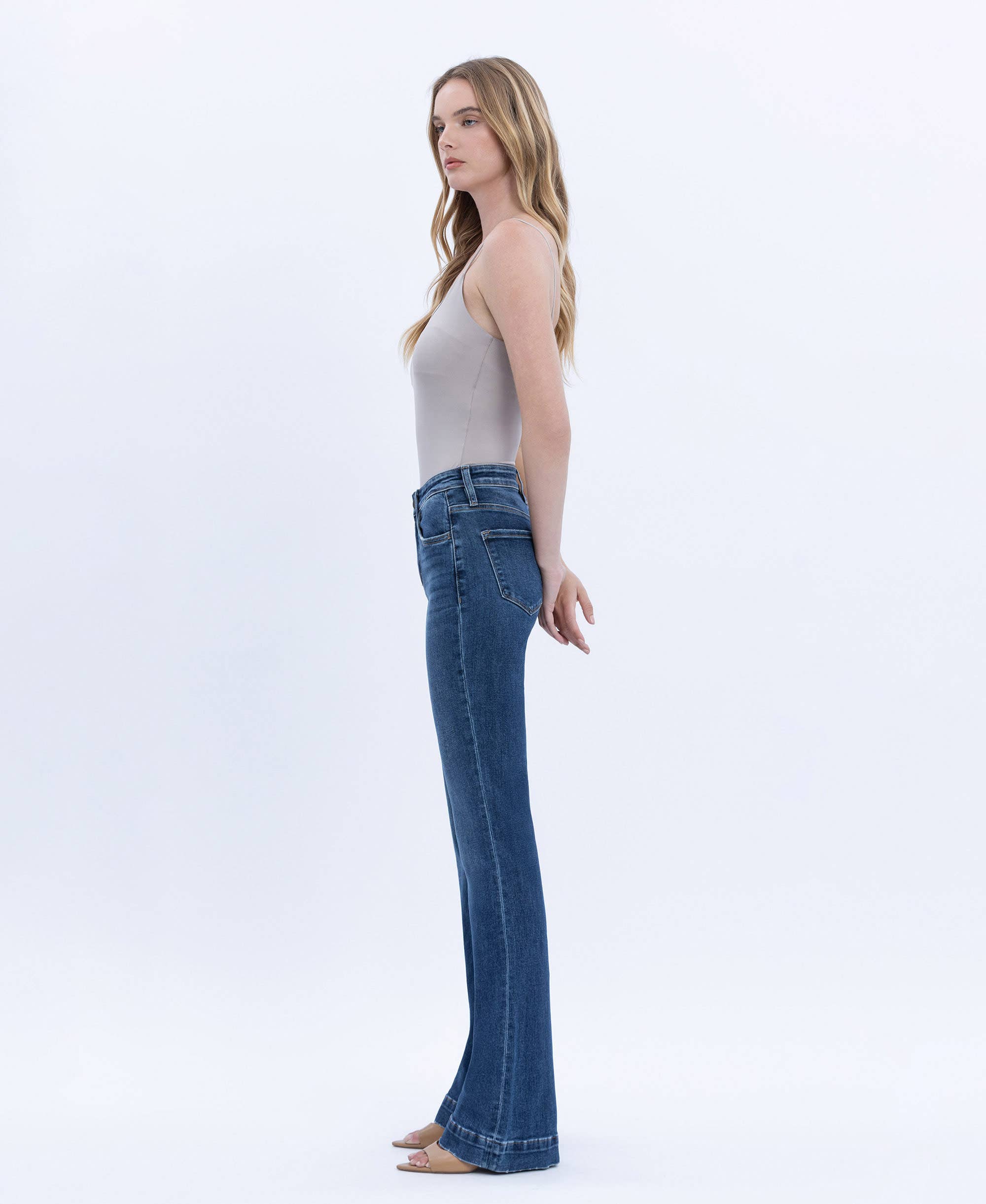 High Rise Trouser Bootcut Jean - Vervet