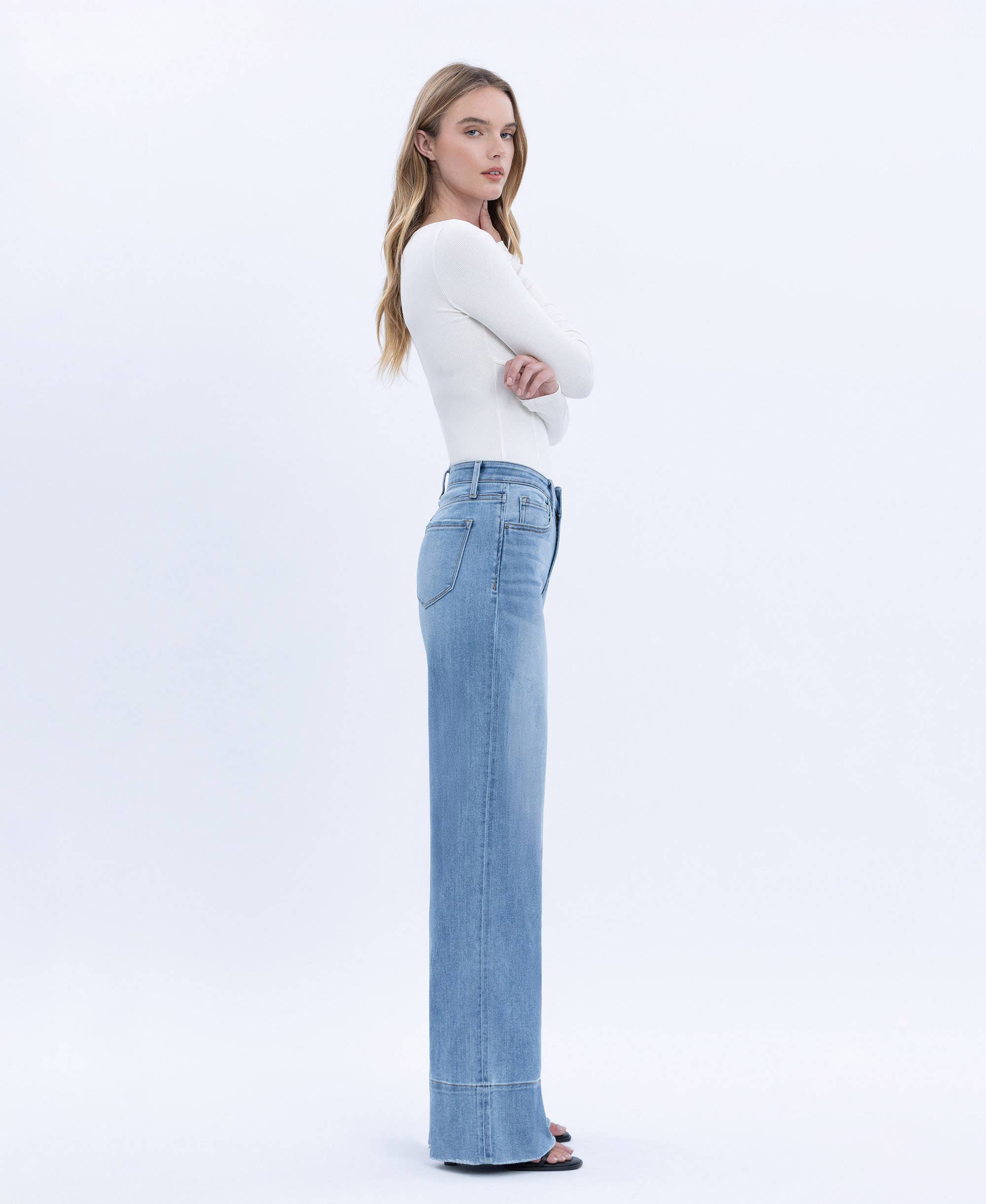 High Rise Wide Leg Jean - Vervet