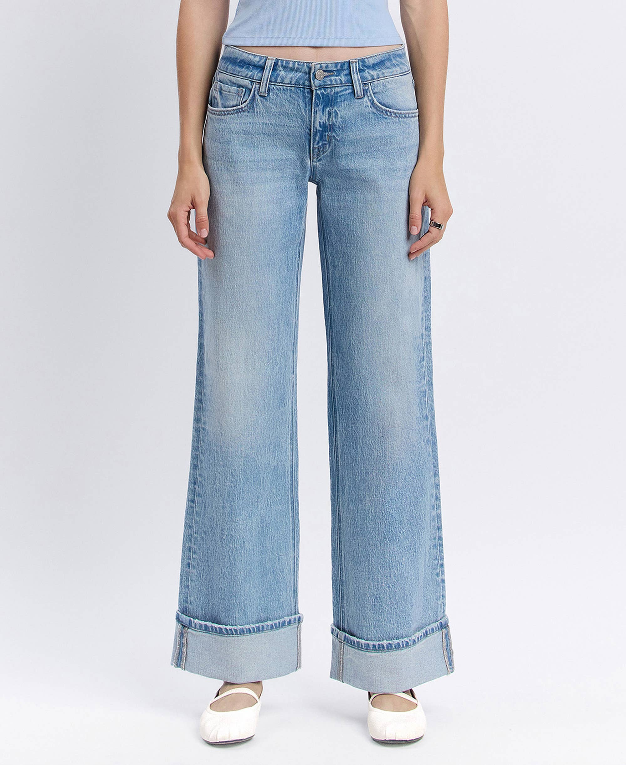 London Low Rise Cuffed Baggy Denim - Vervet