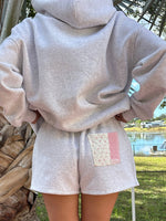 Load image into Gallery viewer, Grey Margo Quilted Patchwork Shorts: Sunkissed Coconut

