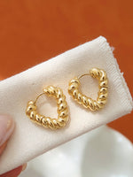 Load image into Gallery viewer, Twisted Heart Hoops
