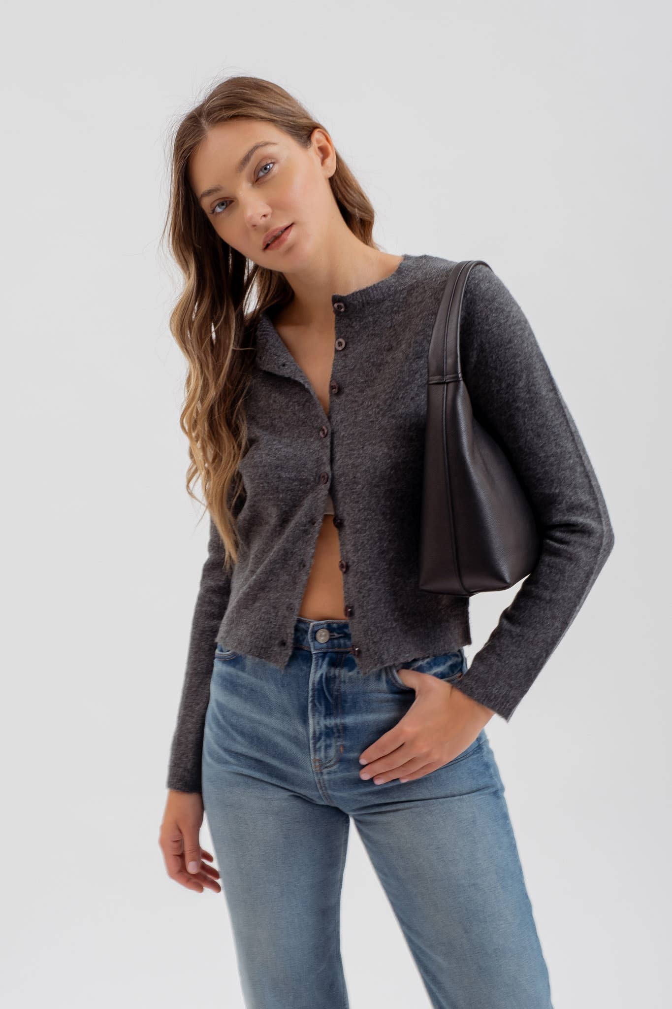 Beck Cardigan - Charcoal