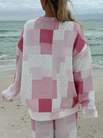 Load image into Gallery viewer, Margo Quilted Patchwork Crewneck Sweatshirt: Sunkissed Coconut
