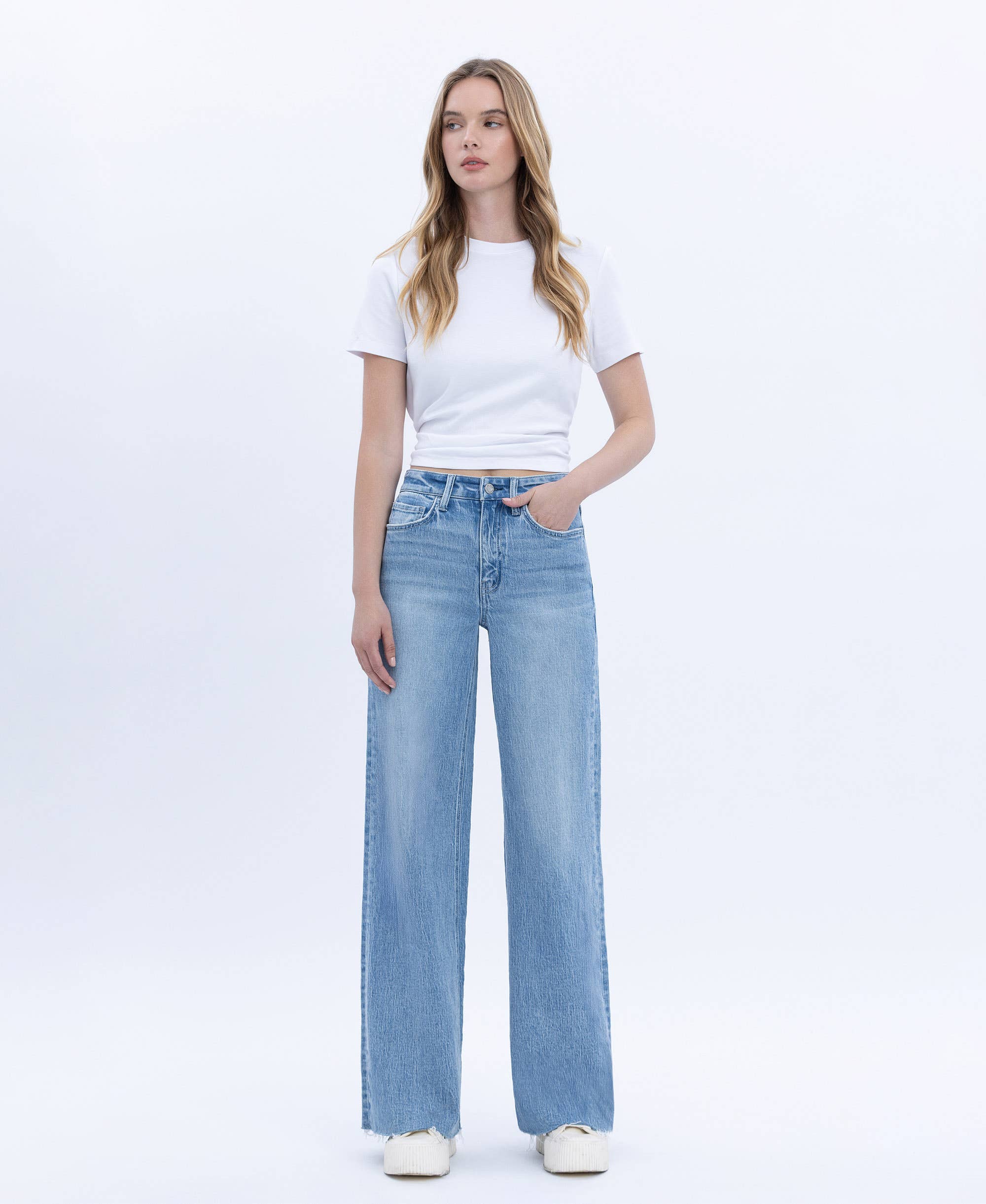 High Rise Wide Jeans - Poprock - Vervet