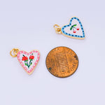 Load image into Gallery viewer, Rose &amp; Cherry Heart Charms
