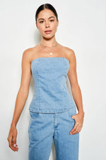 Load image into Gallery viewer, Ivette Denim Bustier Top
