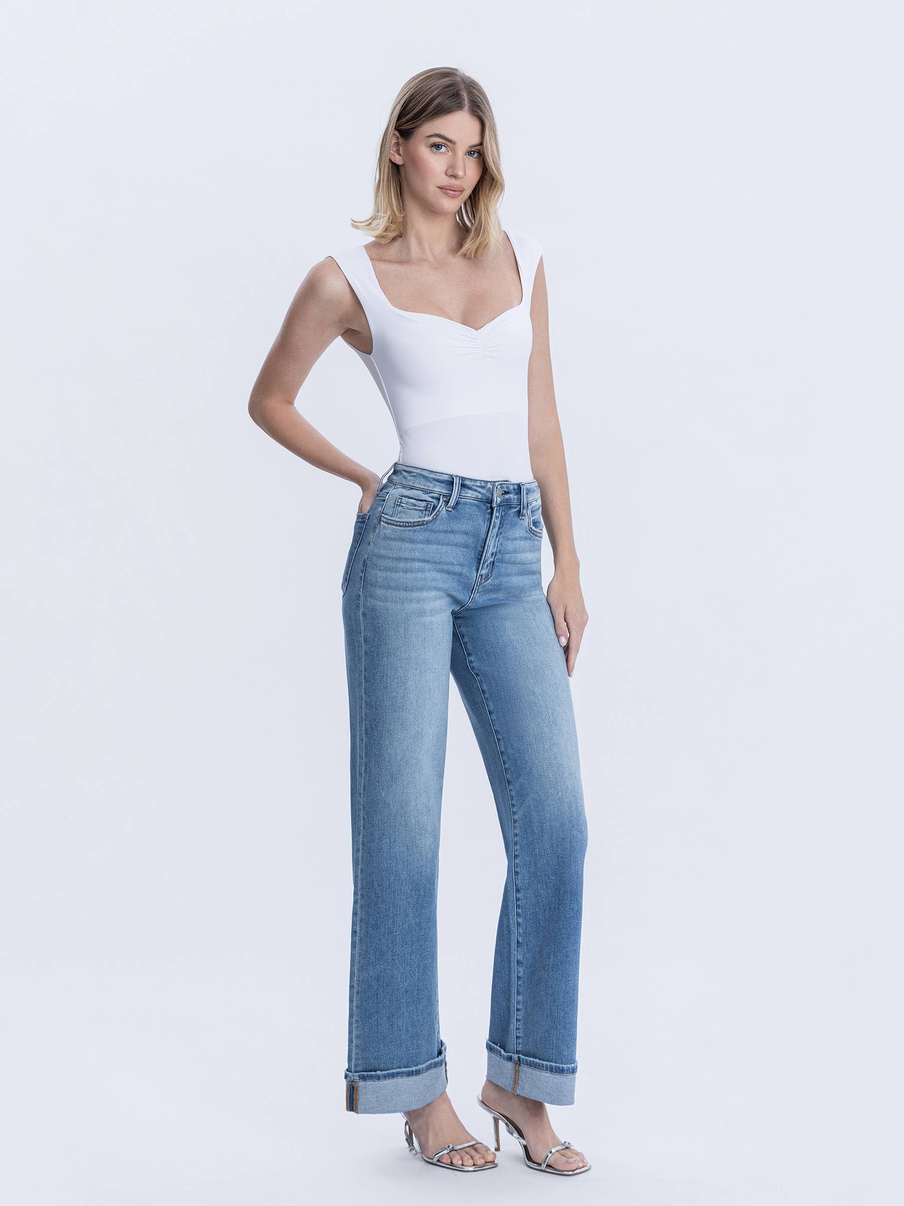 Westbury Cuffed Wide Jean - Vervet
