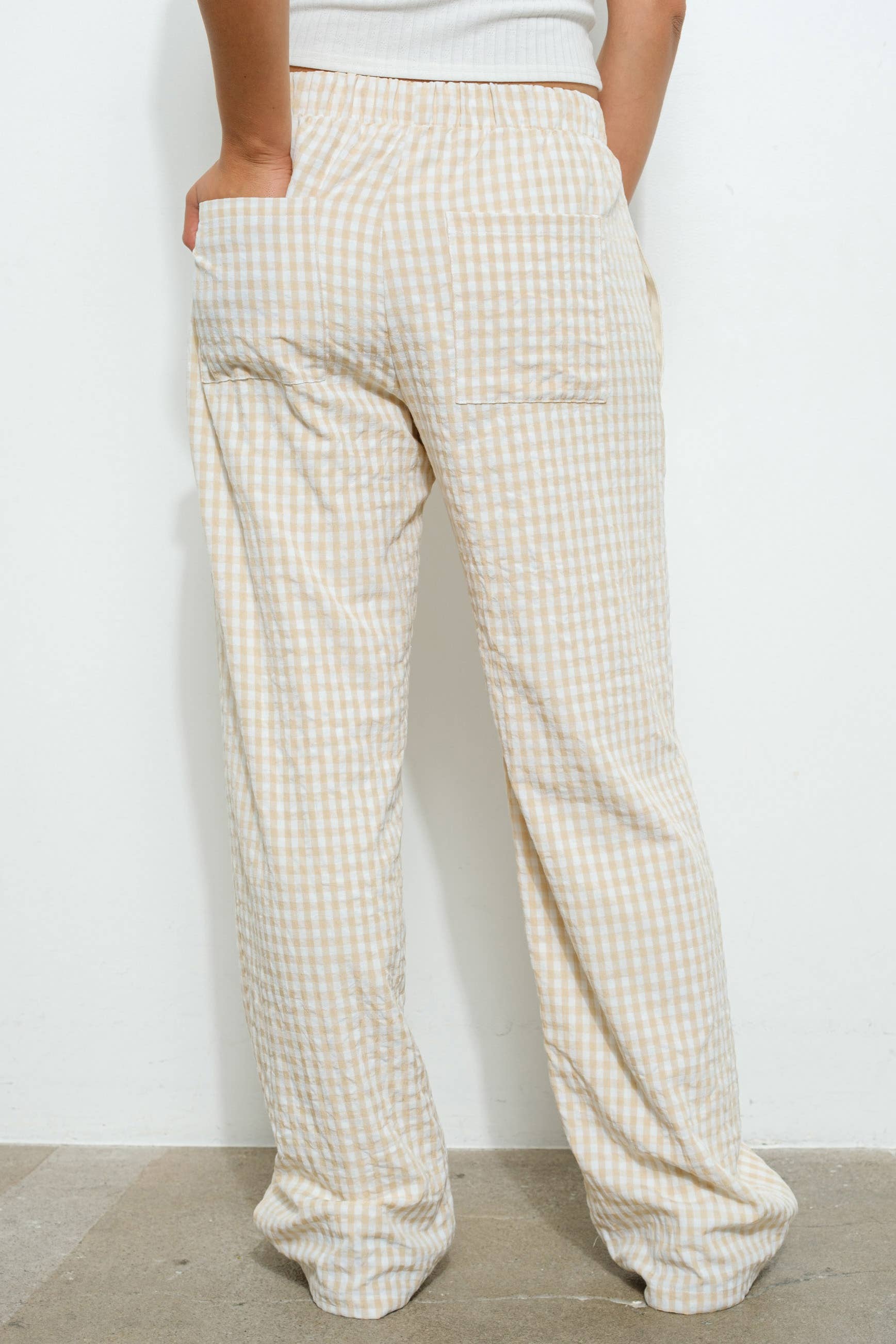 Gingham Pant - Oatmeal