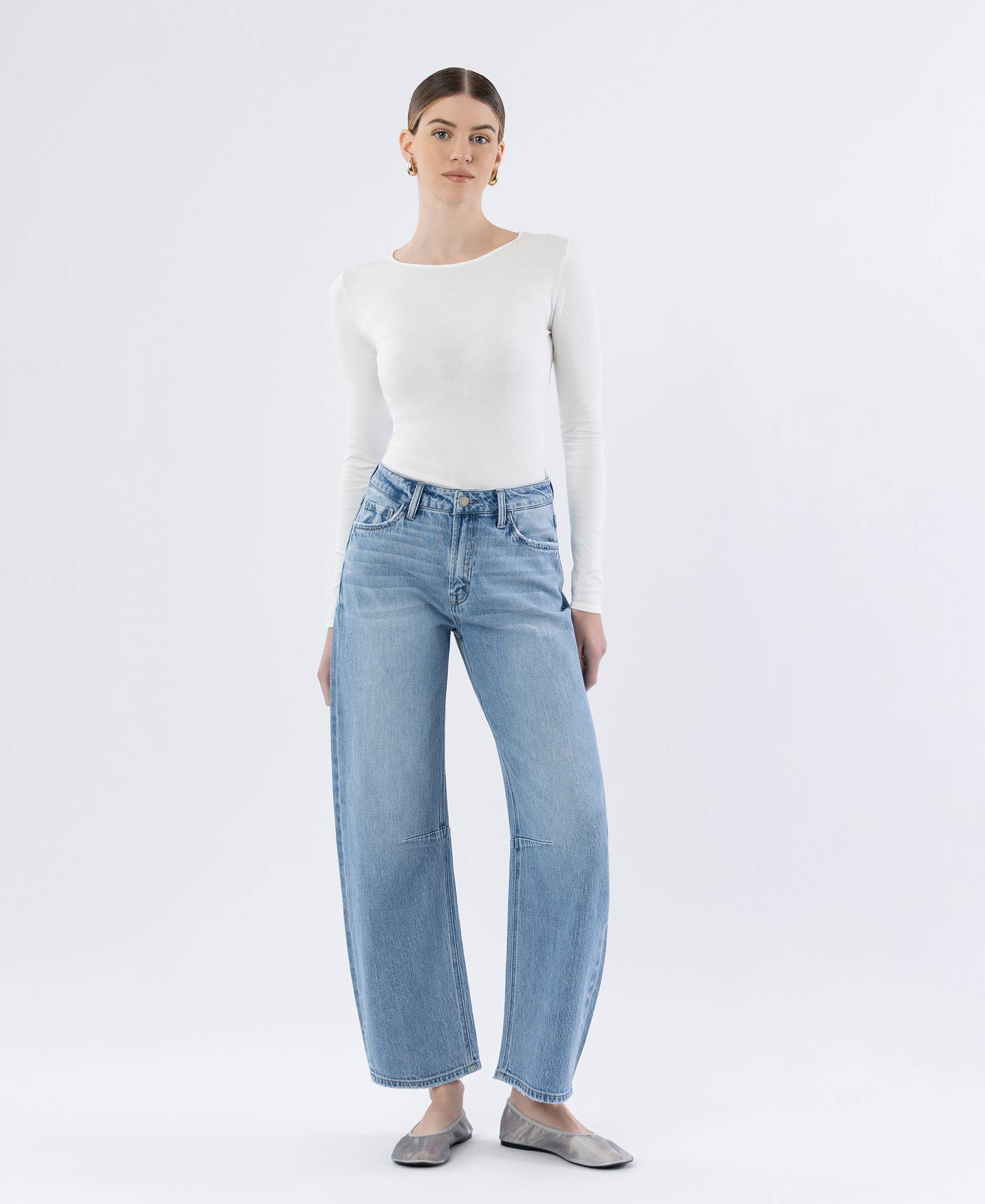 Jeans Femme Woman Within 36W Tall - Coupe Droite, Longueur 31.5 Pouces, Couleur Moonstone, Neuf Sans étiquette