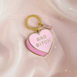 Load image into Gallery viewer, Bad Bitch Heart Candy Enamel Keychain
