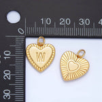 Load image into Gallery viewer, Initial Sunburst Heart Charm
