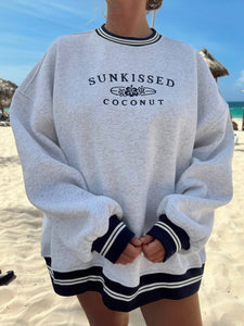 Preppy Crew Sweatshirt - sunkissedcoconut