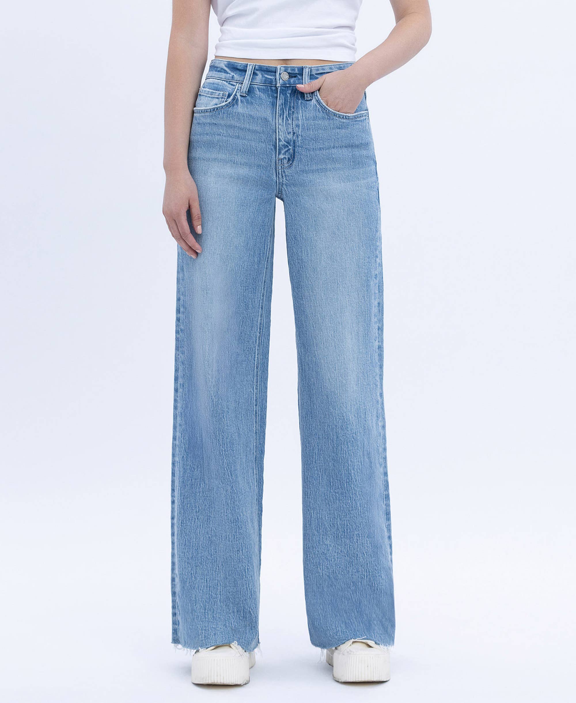 High Rise Wide Jeans - Poprock - Vervet