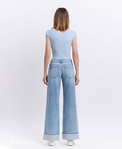 London Low Rise Cuffed Baggy Denim - Vervet