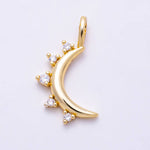 Load image into Gallery viewer, Sparkle Crescent Moon Charm
