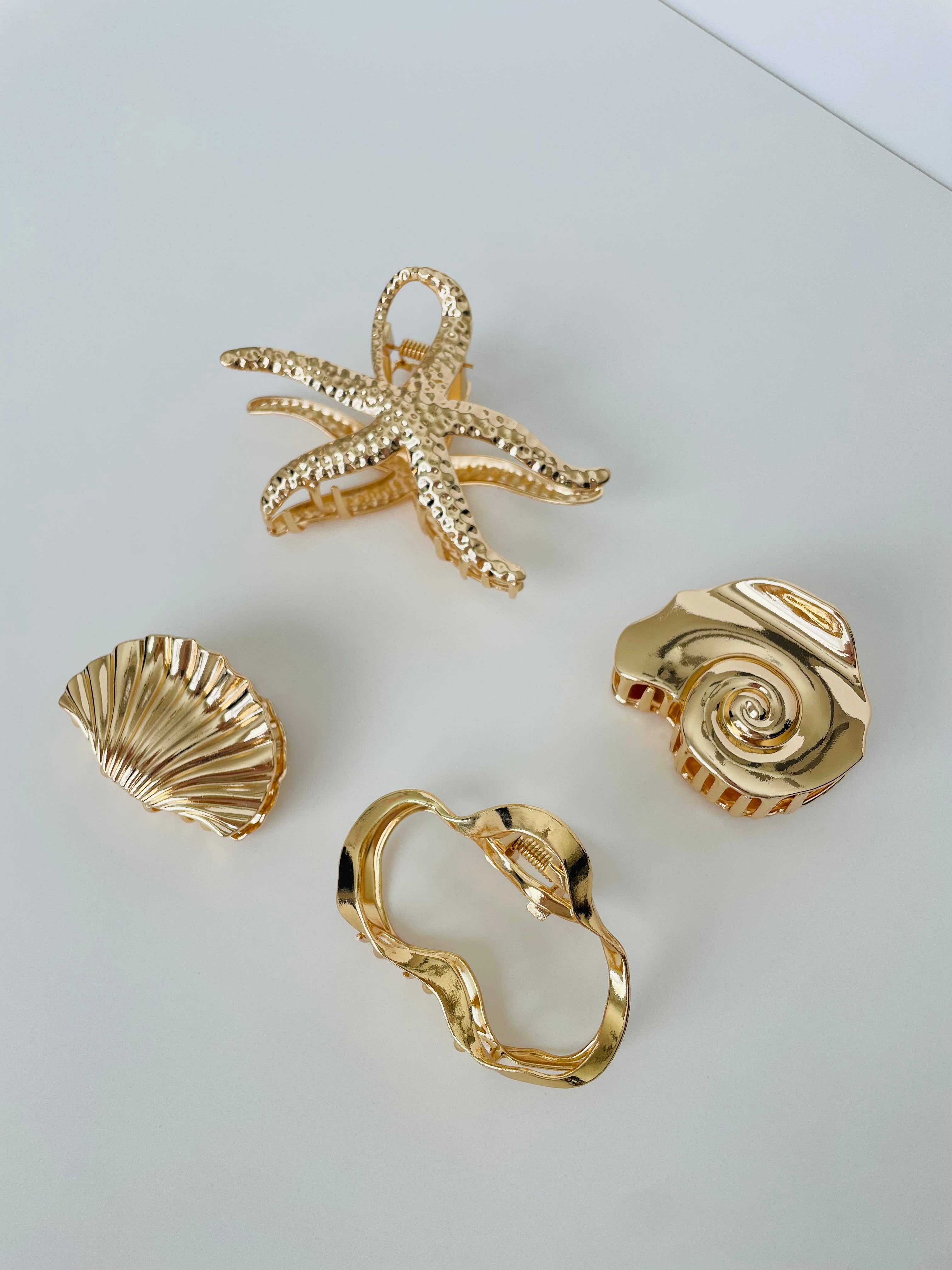 Gold Coastal Hair Claws