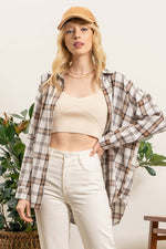 Load image into Gallery viewer, Ivory Lightweight Plaid
